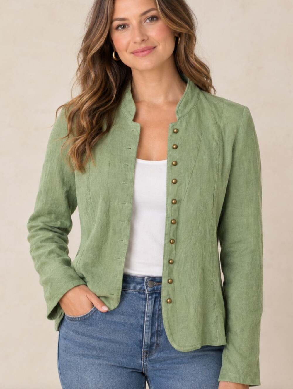 Requirements soft green shacket,button up front size M NWT